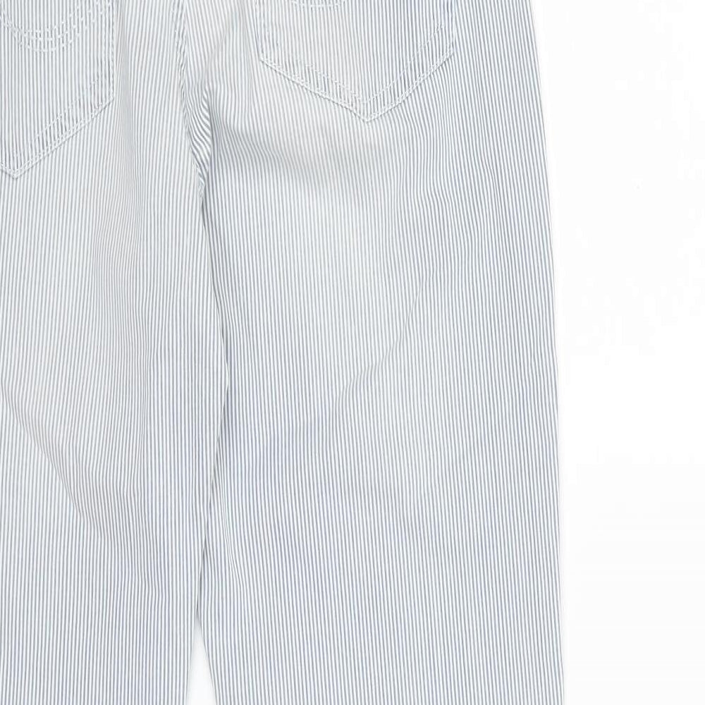 Per Una Womens Blue Striped Snow Pants Trousers Size 12 L28 in