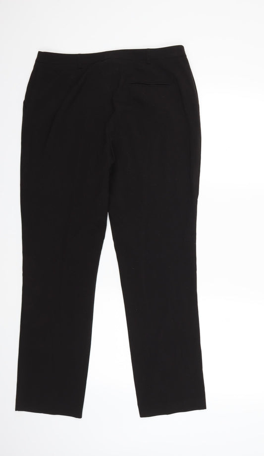 Womens UK Size 12 Papaya Regular Fit Black Trousers