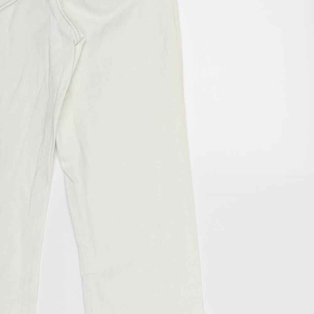 ESMARA Womens White  Denim Straight Jeans Size 12 L30 in