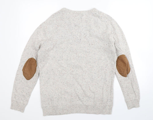 Cedar Wood State Mens Grey Knit Pullover Jumper Size L