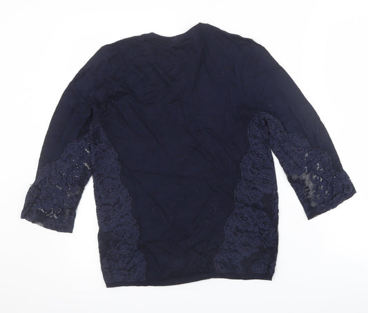 Warehouse Womens Blue Pullover Jumper Size 8 - Lace