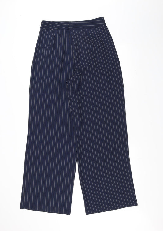TU Womens Blue Striped Trousers Size 10 L30 in