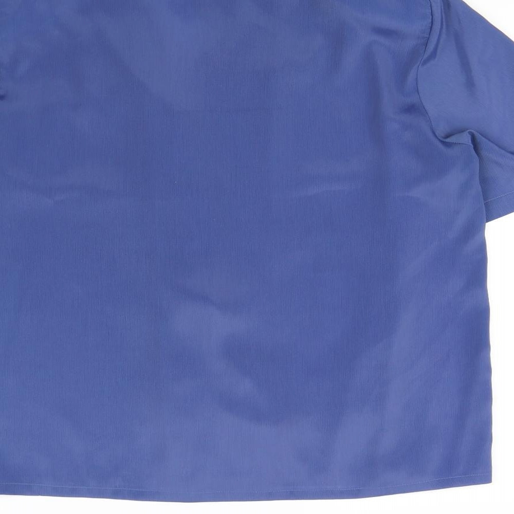 Womens UK Size 14 Amari Blue Basic Button-Up