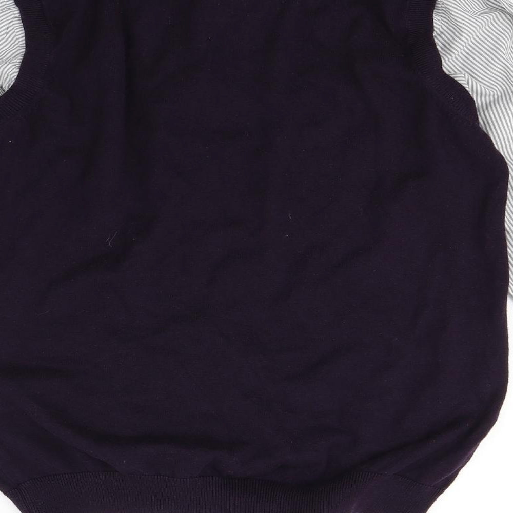 Mens UK Collar Size M Blue onc Smart Purple Dress Shirt