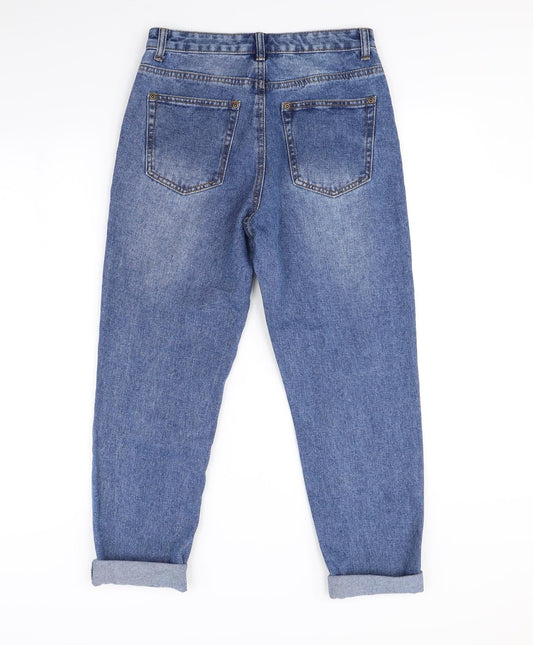 Boohoo Womens Blue Straight Jeans Size 8 L28 in