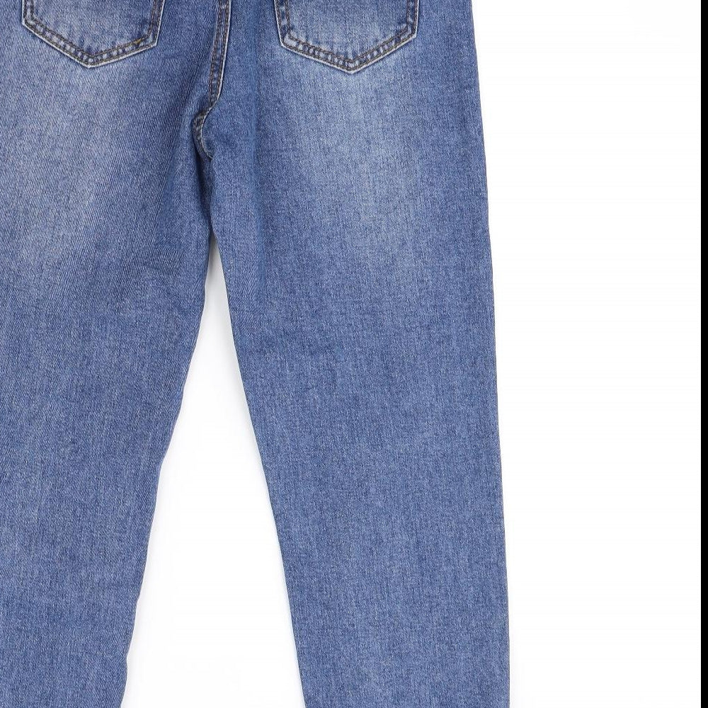 Boohoo Womens Blue Straight Jeans Size 8 L28 in