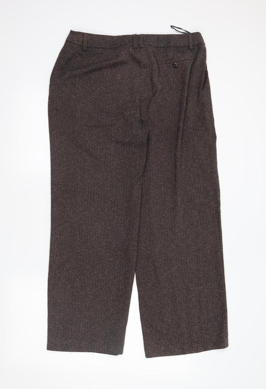 TU Womens Brown Trousers Size 14 L28 in