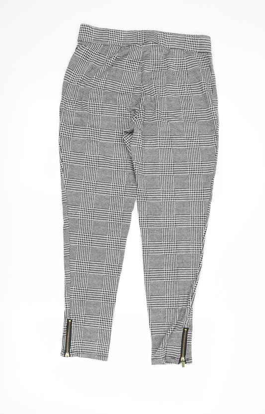 Studio Womens Green Houndstooth Trousers Size 12 L27 in