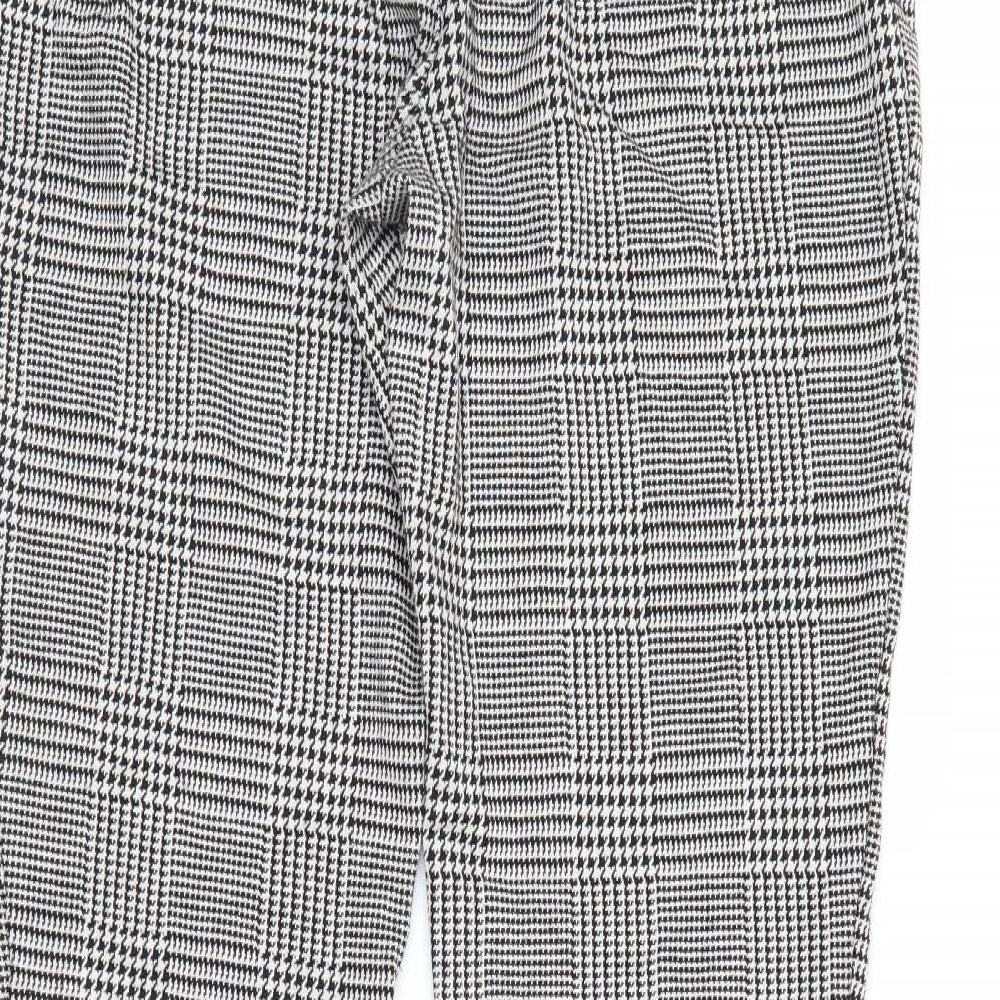 Studio Womens Green Houndstooth Trousers Size 12 L27 in