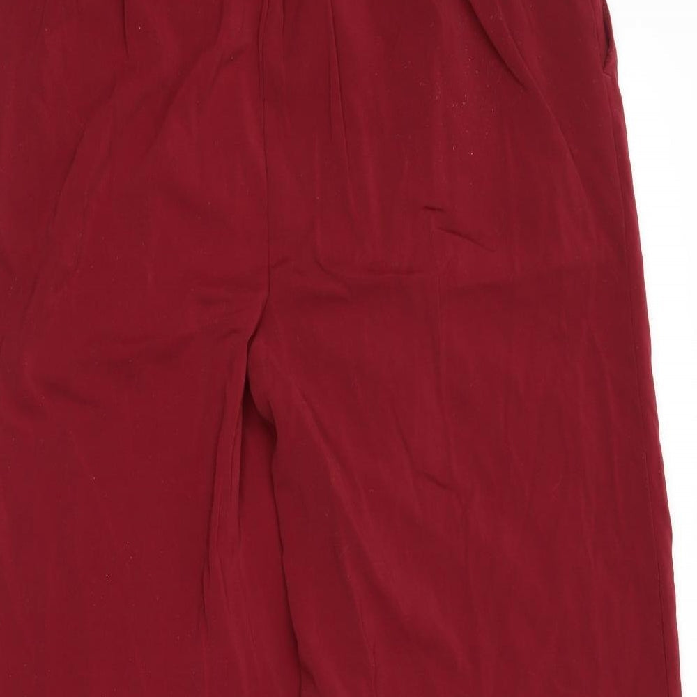 newlook Womens Red Cropped Trousers Size 10 L22 in
