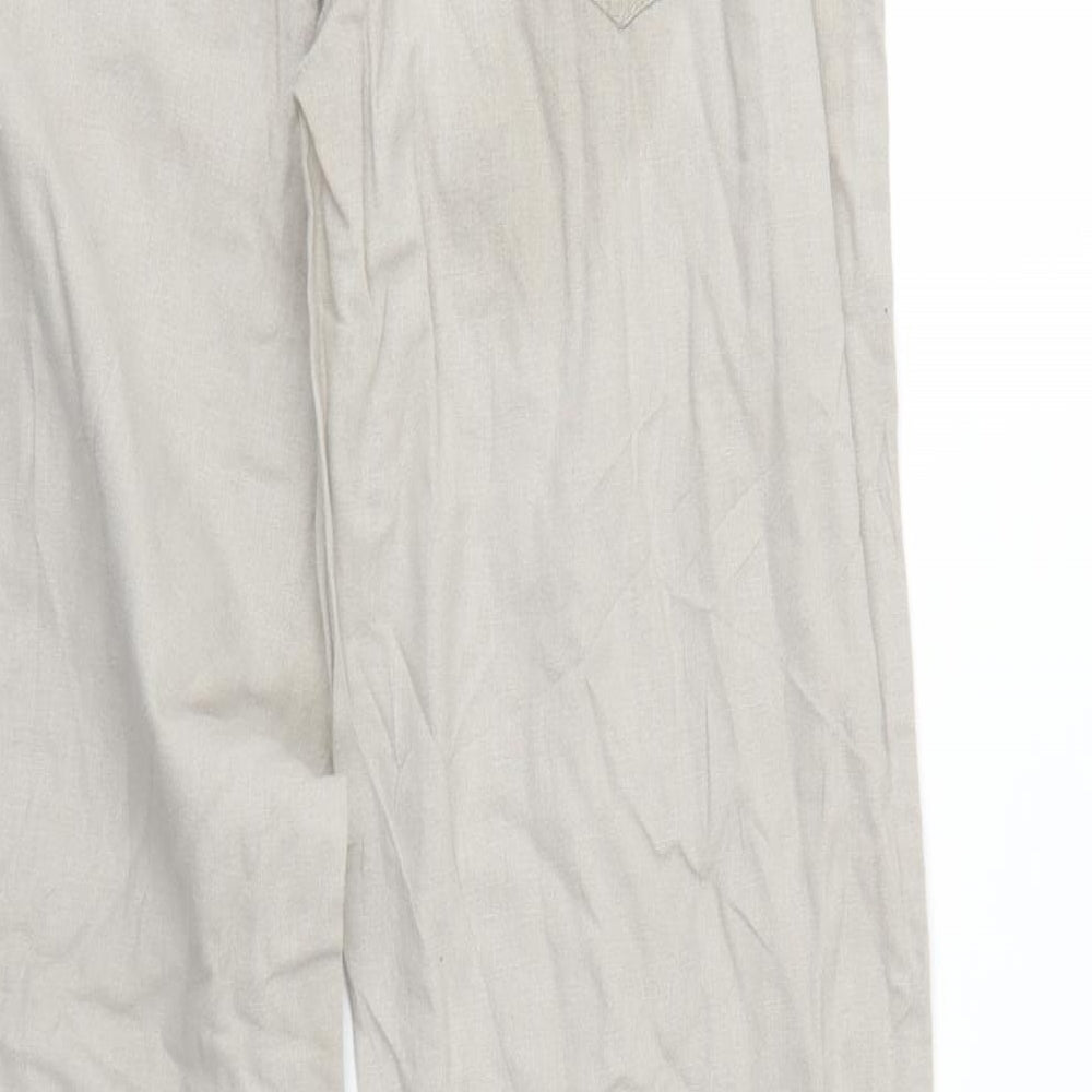 George Womens Ivory Cropped Trousers Size 10 L27 in