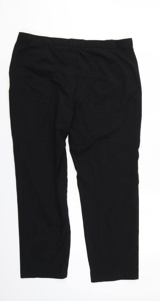 M&S Womens Black Trousers Size 10 L27 in