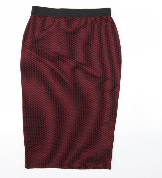 Sparkle & Fade Womens Red Polka Dot A-Line Skirt Size M - Elastic Waist