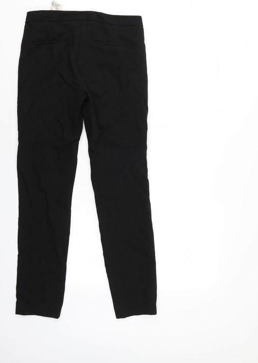 Womens UK Size XS Zara Regular Fit Black Trousers