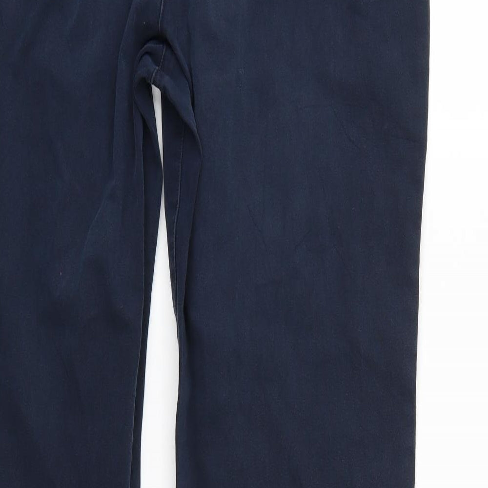 Womens UK Size 14 M&S Regular Fit Chino Blue Trousers