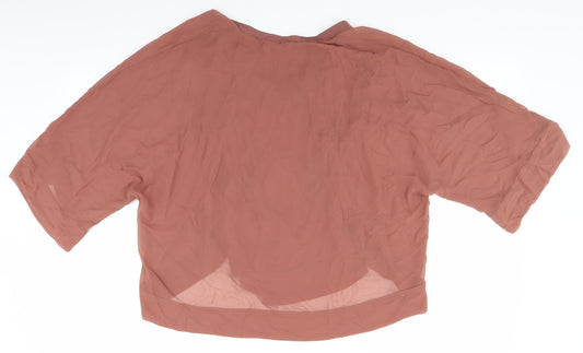 Womens UK Size S Zara Red Basic Blouse