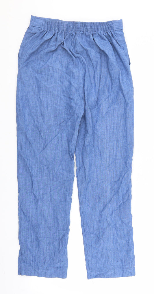 Womens UK Size 10 Preworn Regular Fit Blue Trousers