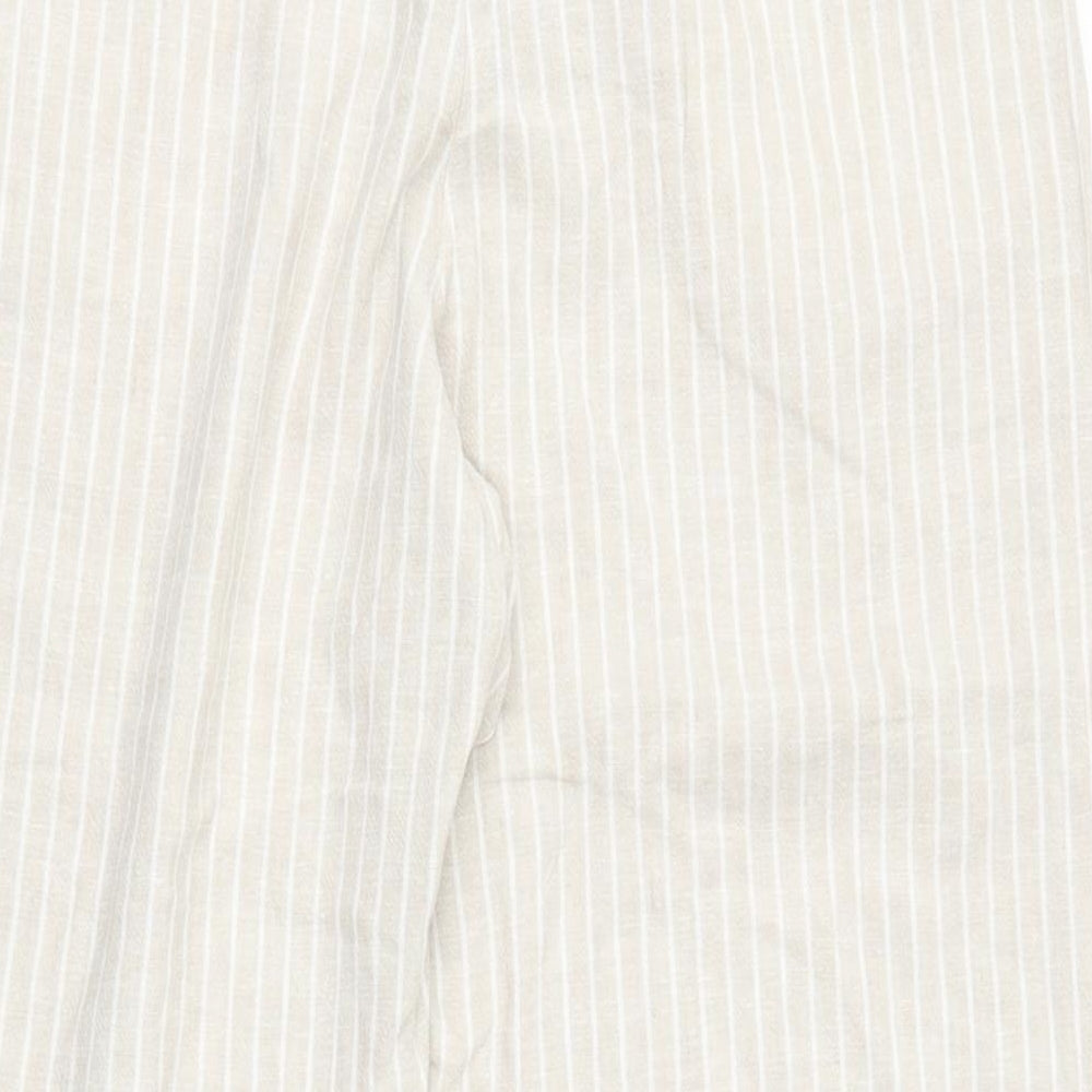 F&F Womens Beige Striped Trousers Size 10 L23 in
