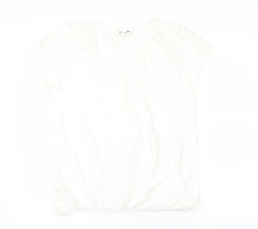 Papaya Womens White Basic T-Shirt Size 12