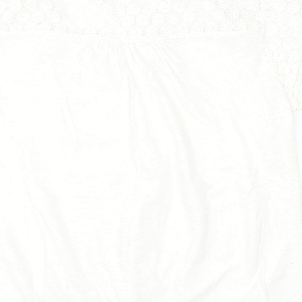 Papaya Womens White Basic T-Shirt Size 12