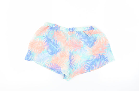 New Look Womens Blue Floral  Hot Pants Shorts Size 12
