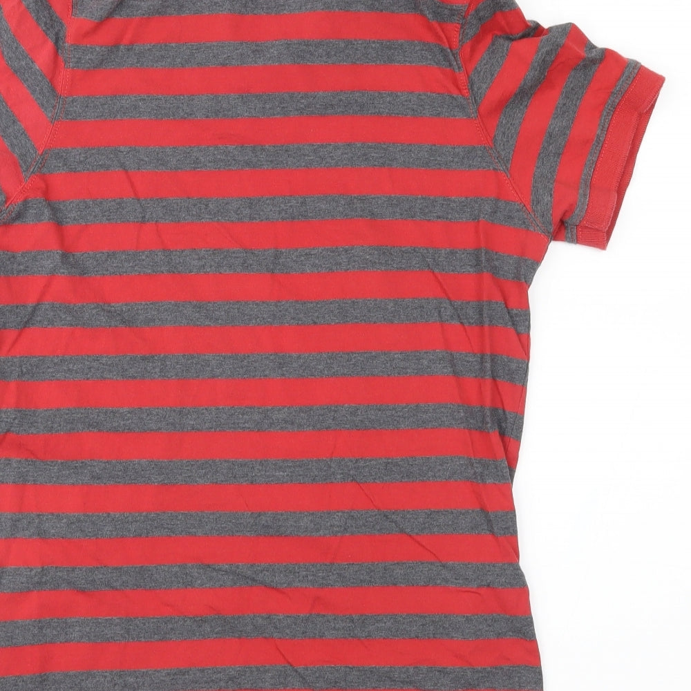 Engine Mens Red Striped Polo Size M