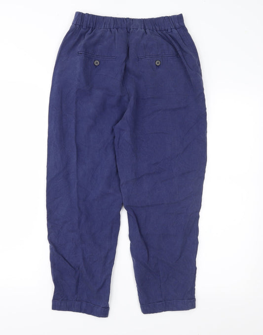 Womens UK Size S Zara Regular Fit Pedal Pusher Blue Trousers