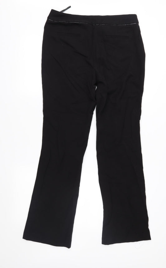 Womens UK Size 10 F&F Regular Fit Black Trousers