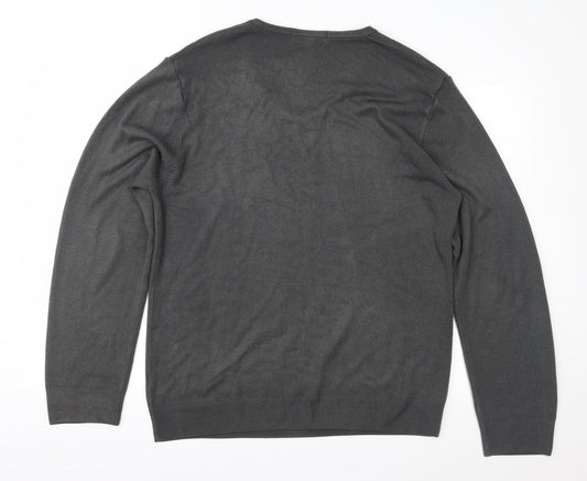Marks and Spencer Mens Grey Knit Pullover Jumper Size L