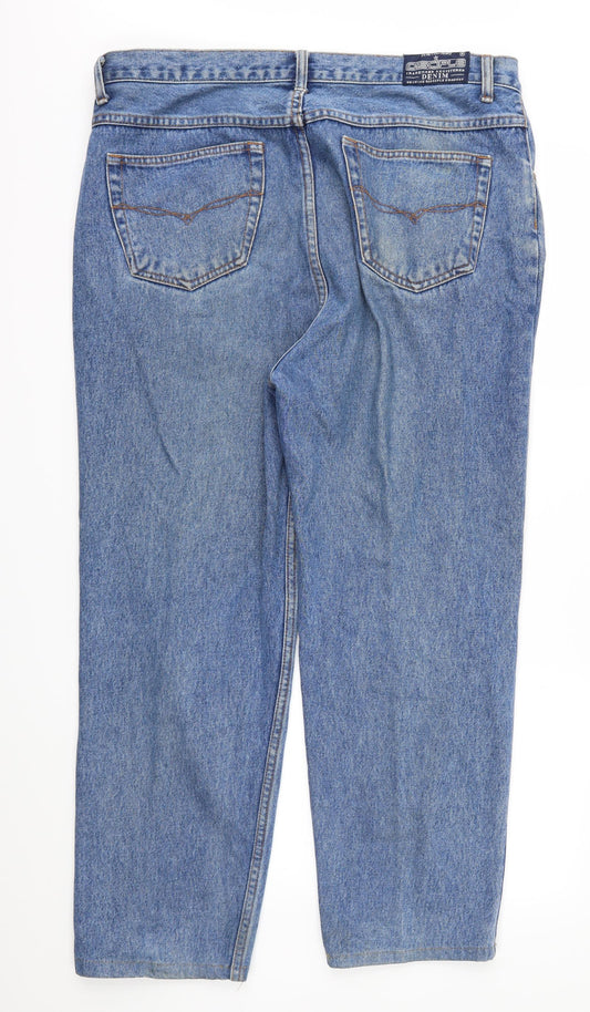 Mens UK Size 38 in Disciple Regular Fit Straight Blue Jeans