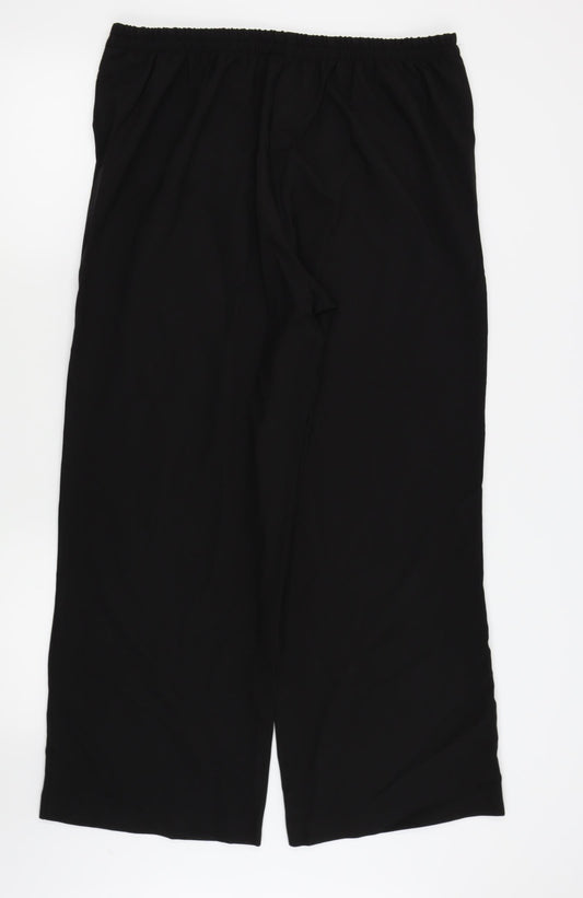 Womens UK Size 16 Evans Regular Fit Black Trousers