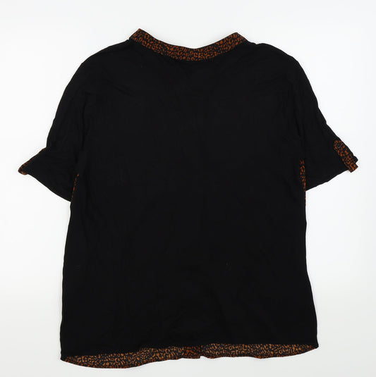Womens UK Size 14 NEXT Black Basic Button-Up