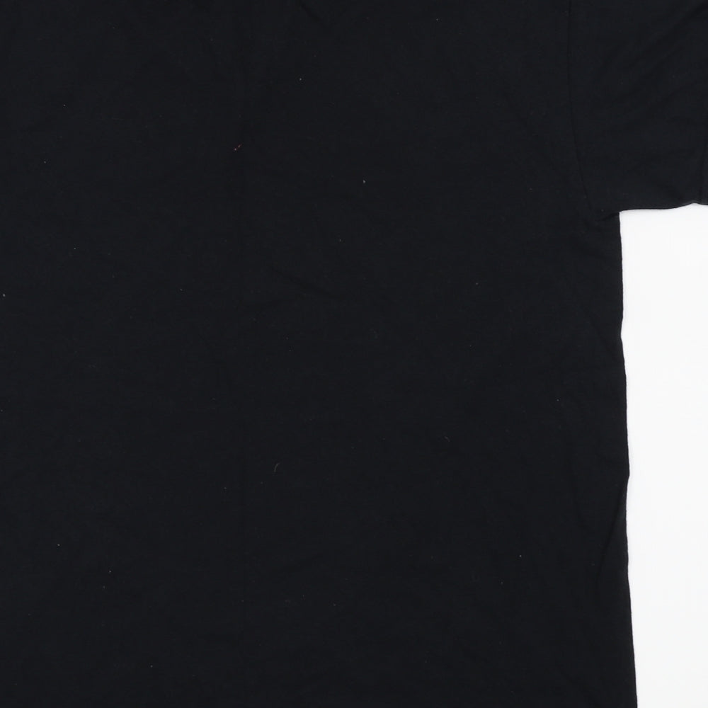 Womens UK Size M Gildan Black Basic T-Shirt