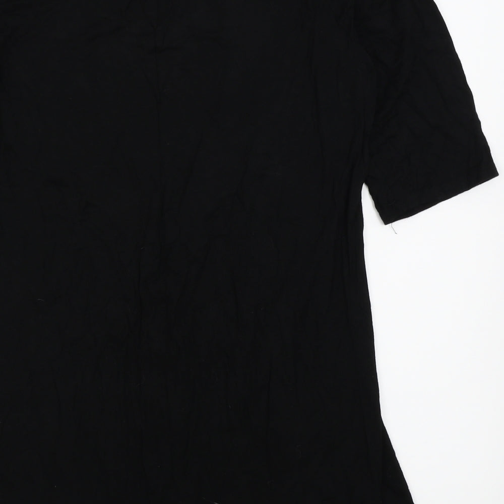 Womens UK Size 14 Preworn Black Basic T-Shirt