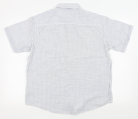 Mens UK Size M M&S White Button-Up Short Sleeve Casual Shirt