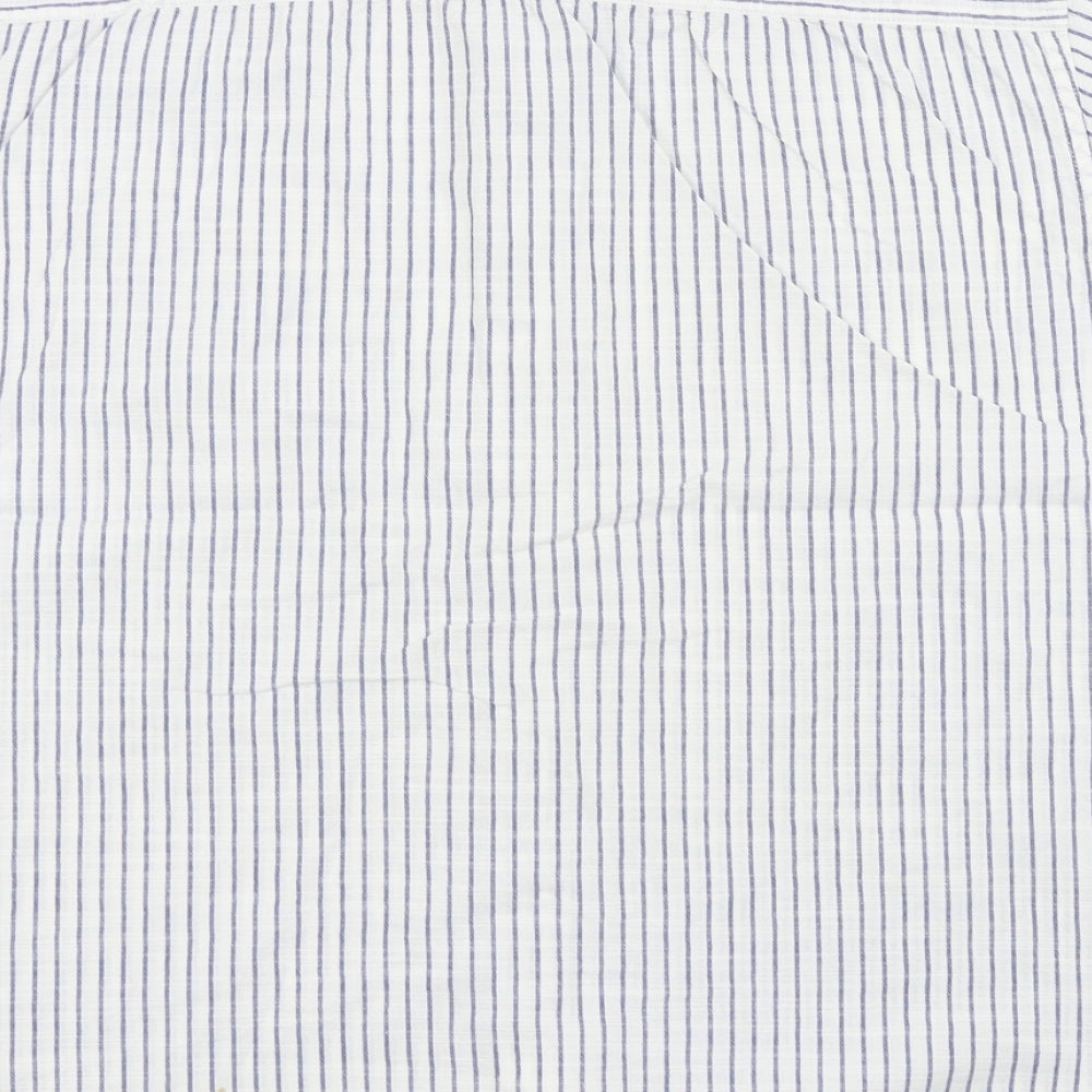 Mens UK Size M M&S White Button-Up Short Sleeve Casual Shirt