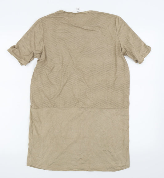 Womens UK Size 10 Missguided Beige Basic T-Shirt