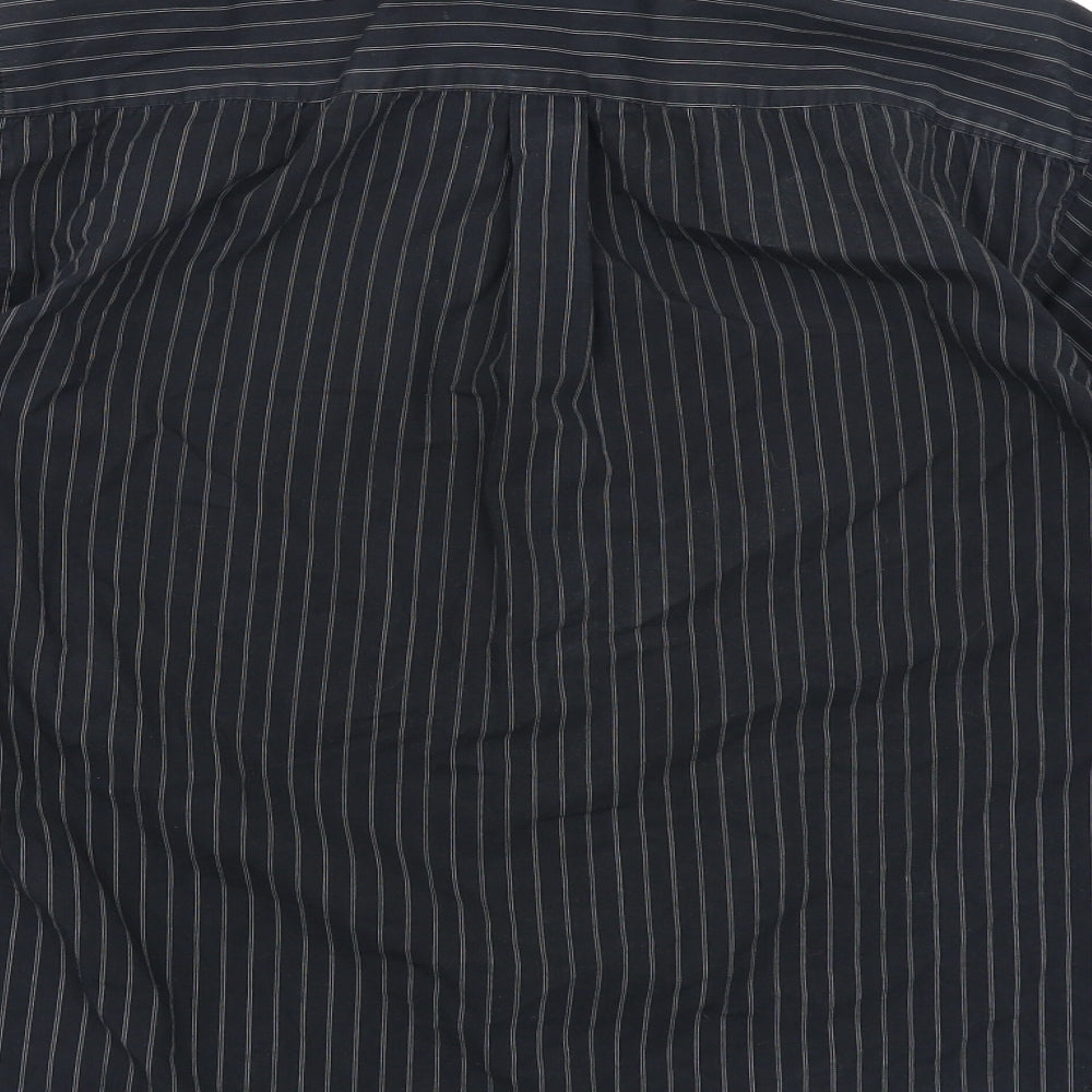 Taylor & Wright Mens Black Striped Button-Up Size M