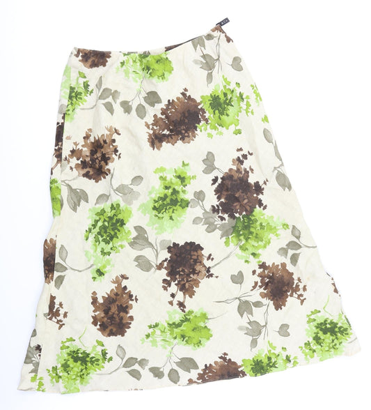 Alex & Co Womens Beige Floral  Flare Skirt Size 14