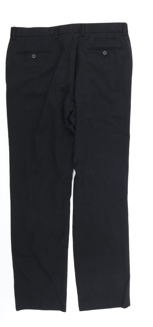 Burton Mens Black Trousers Size 34 in L31 in