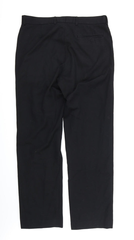 Burton Mens Black Trousers Size 36 in L32 in