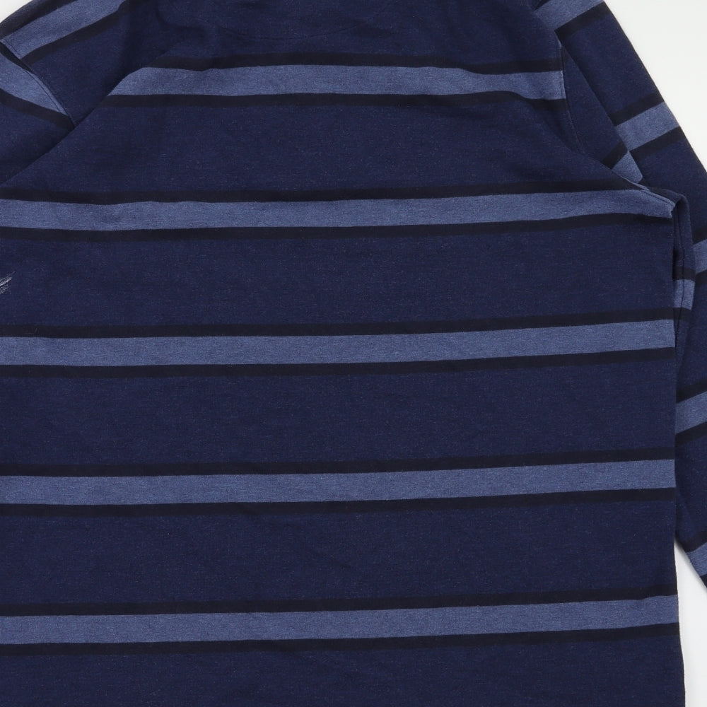 Lincoln Mens Blue Striped T-Shirt Size M