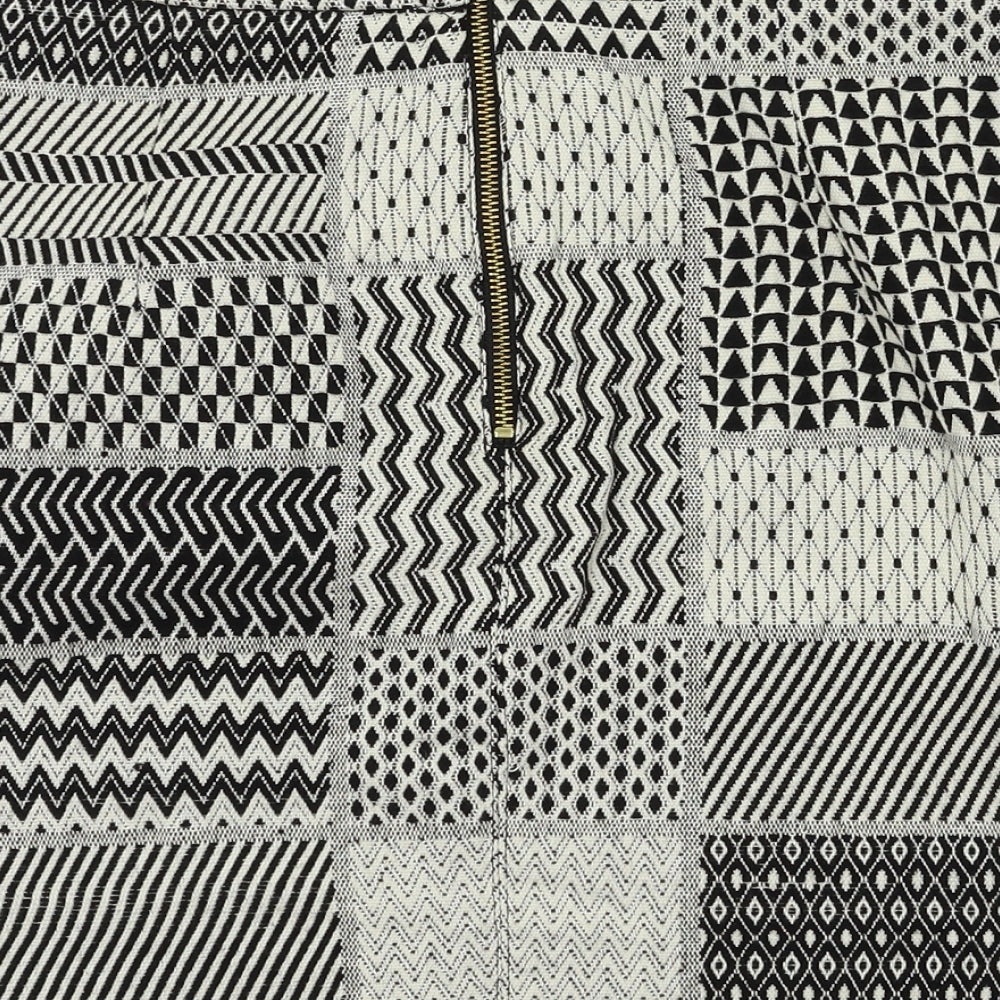 papaya Womens Black Argyle/Diamond A-Line Skirt Size 12