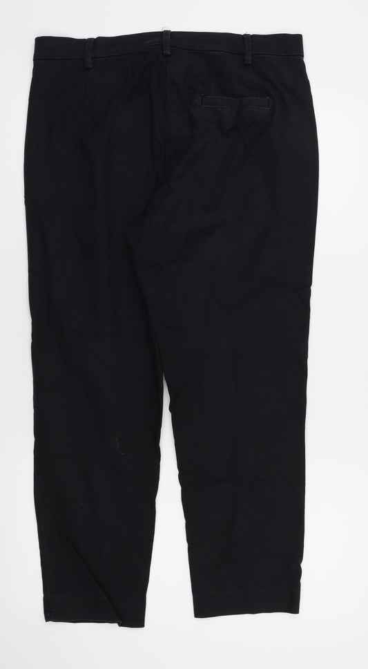 M&S Womens Black Trousers Size 12 L25 in
