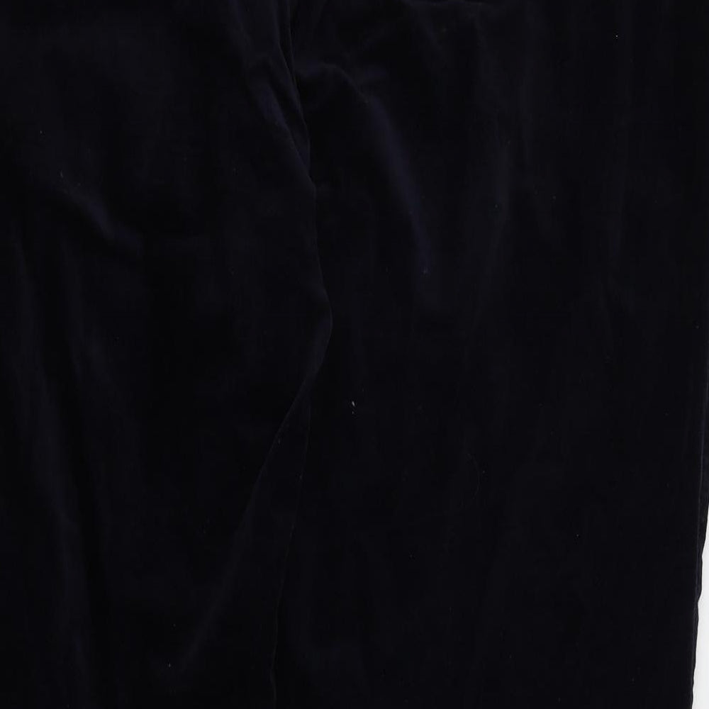 M&S Womens Blue Houndstooth Trousers Size 20 L28 in