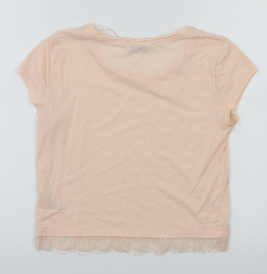 Miss Selfridge Womens Pink Basic T-Shirt Size 8