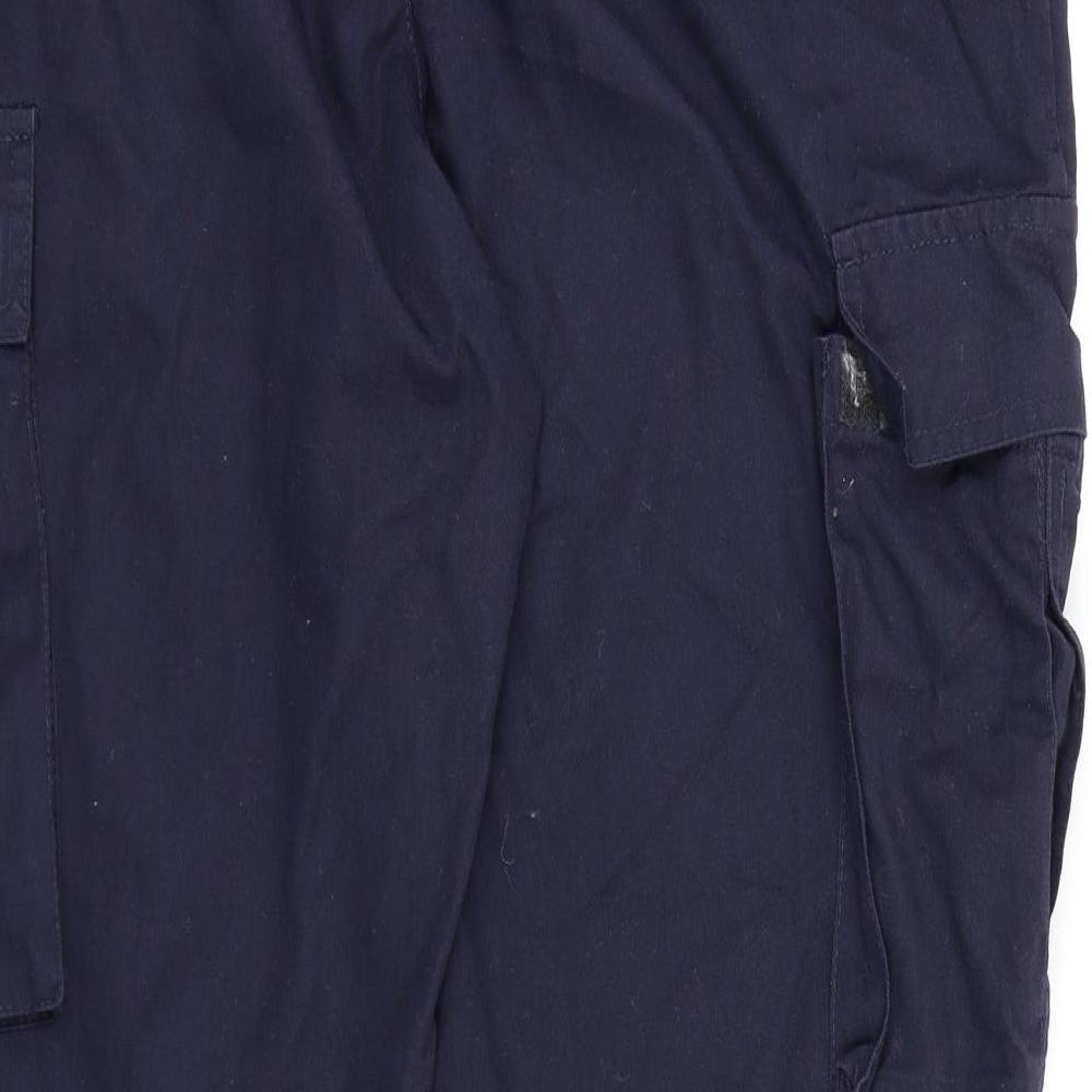 Alsico Mens Blue Canvas Cargo Trousers L30 in
