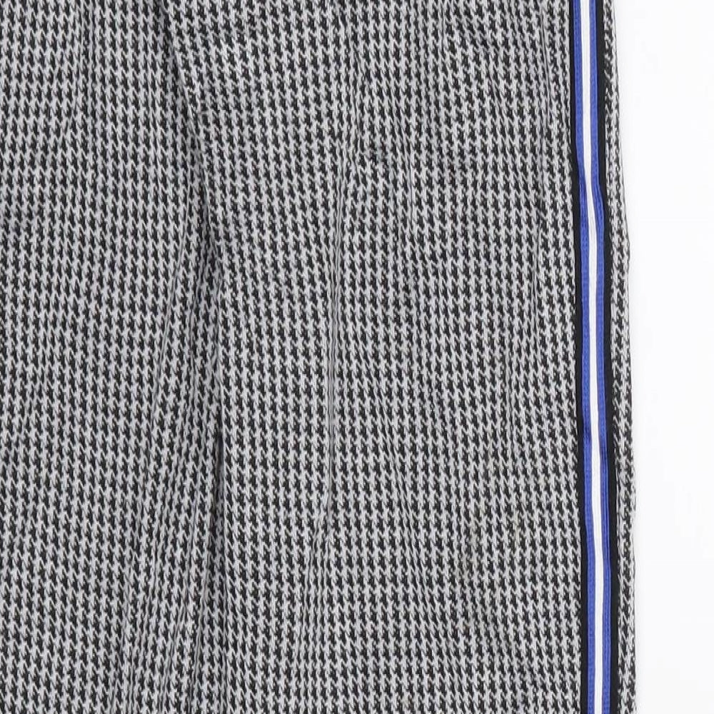 Primark Womens Black Geometric Jogger Trousers Size 6 L26 in