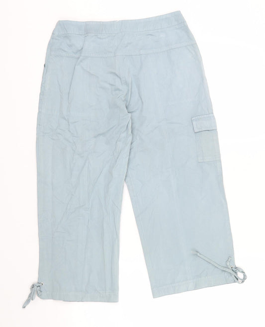 C.M.D Womens Blue Cropped Trousers Size 10 L20 in