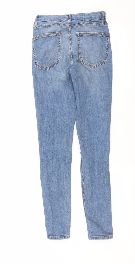 Topshop Womens Blue Denim Skinny Jeans Size 28 in L32 in - Distressed